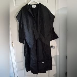 Saks Fifth Avenue Exclusive Hooded Caped Black Rain & Wind Coat. Size: 8